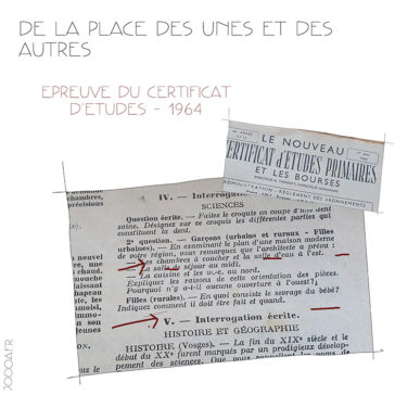 de la place des femmes - le certificat d'études de 1964