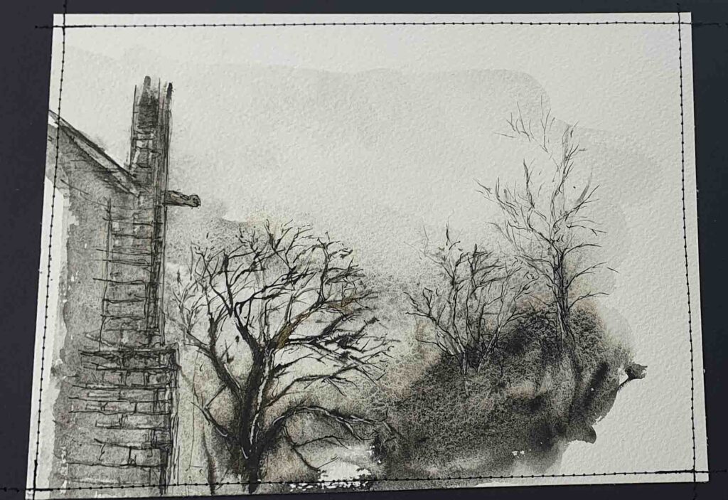 aquarelle Saint Fiacre par Johanne Gicquel